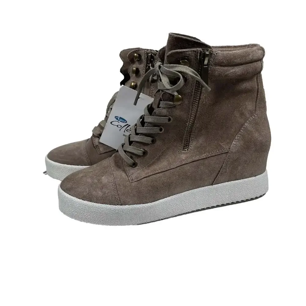 Aqua College Women's Waterproof Hidden Wedge Sneakers Size 9 Mushroom NWB